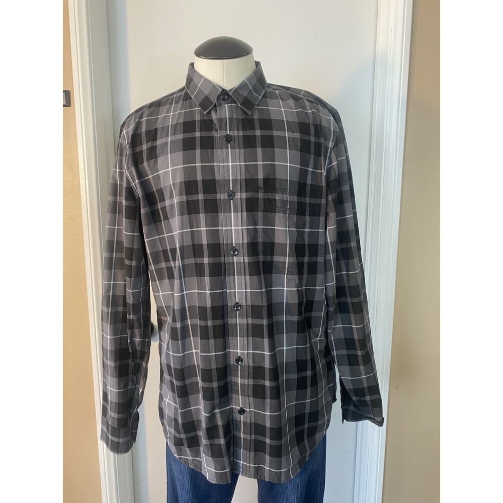 7 For All Mankind Button Up Shirt Mens‎ Medium Plaid Long Sleeve Casual